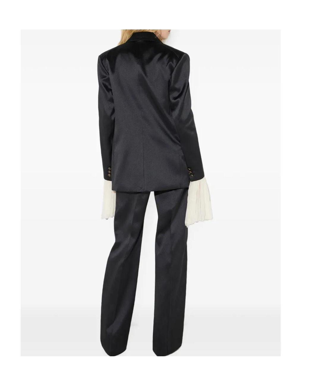 Elisabetta Franchi Blue Satin Single-Breasted Blazer