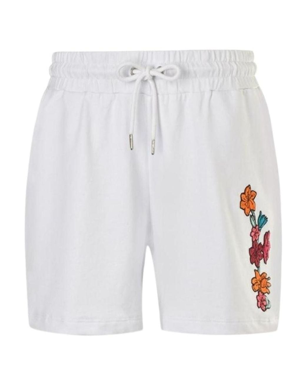 EA7 White Logo Drawstring Sports Shorts