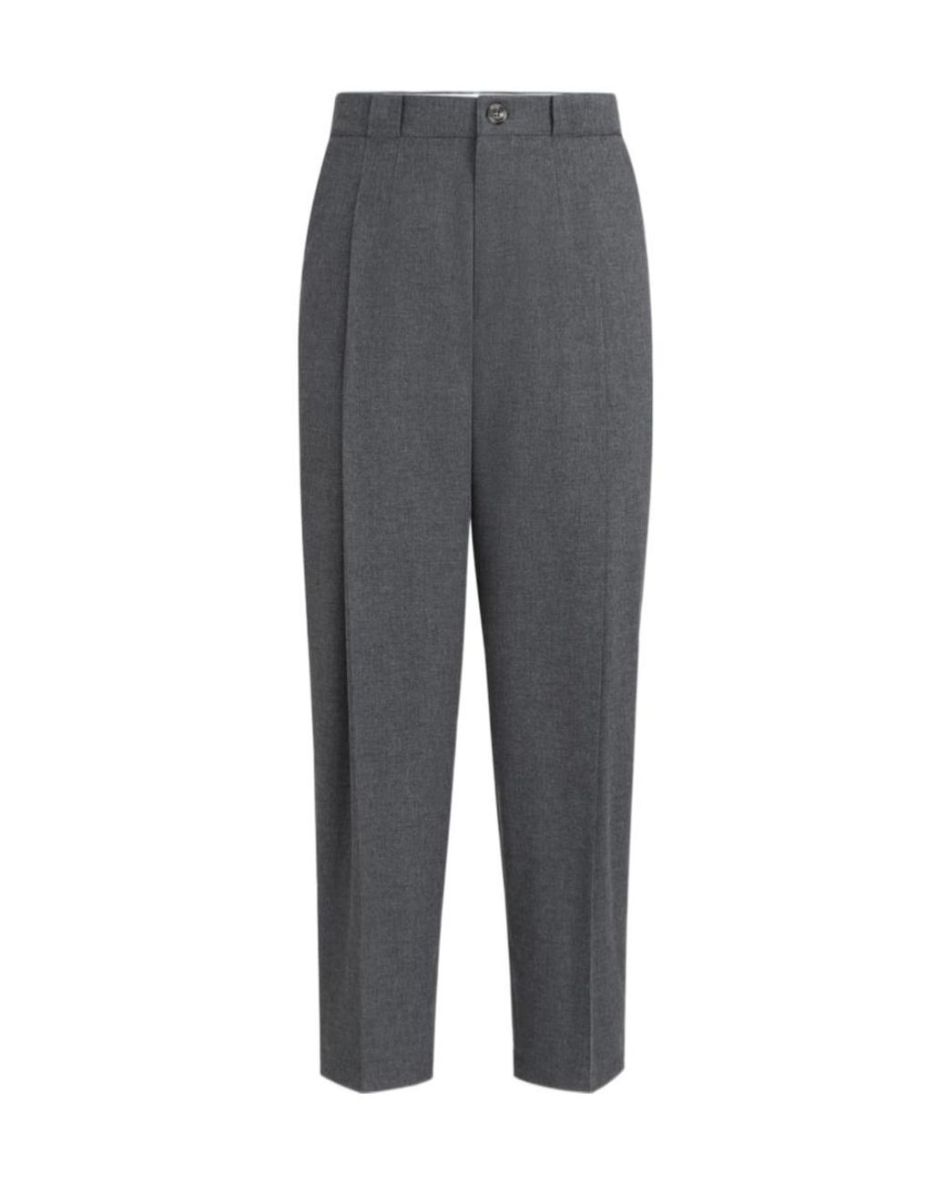 Brunello Cucinelli Gray Virgin Wool, Cotton And Silk Mouliné Trousers With Pleat for men
