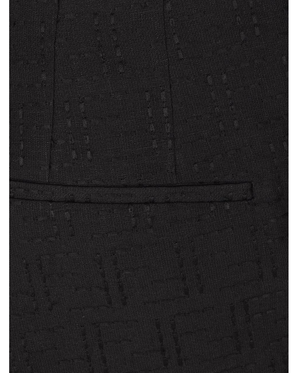 Fendi Black Ff Jacquard Tailored Trousers for men