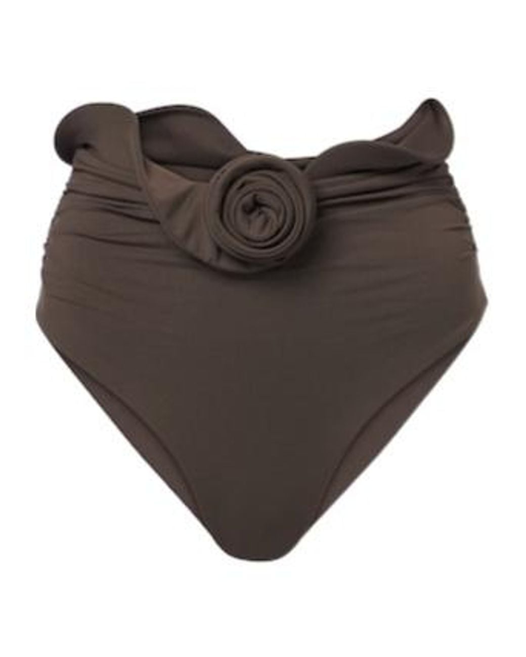 Magda Butrym Brown Floral-Appliqué Bikini Bottoms