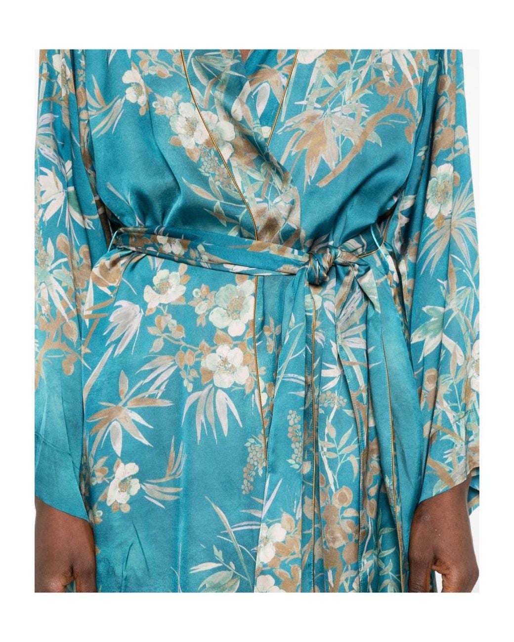 Forte_forte Blue Floral-Print Belted Jacket