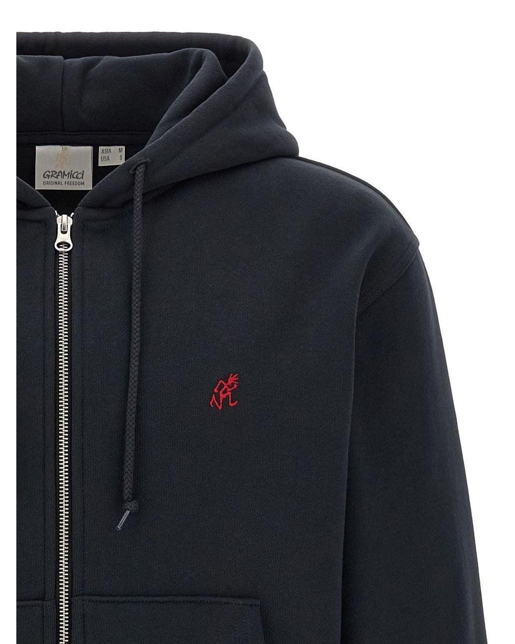 Gramicci Blue One Point Zip Hoodie for men