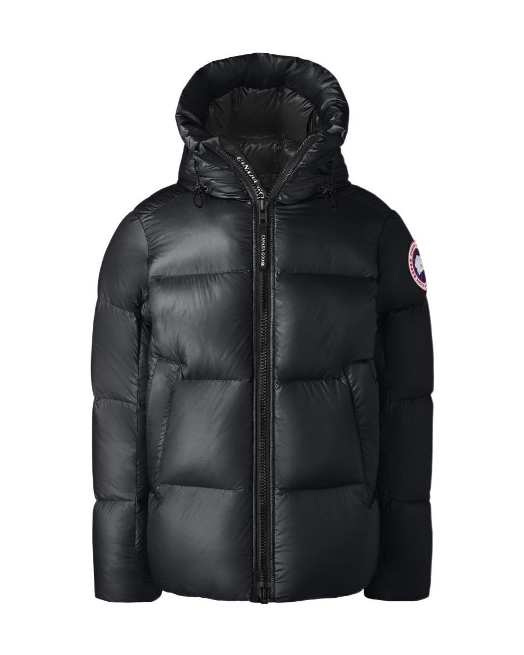 Canada Goose Black Logo Long-Sleeved Down Jacket for men