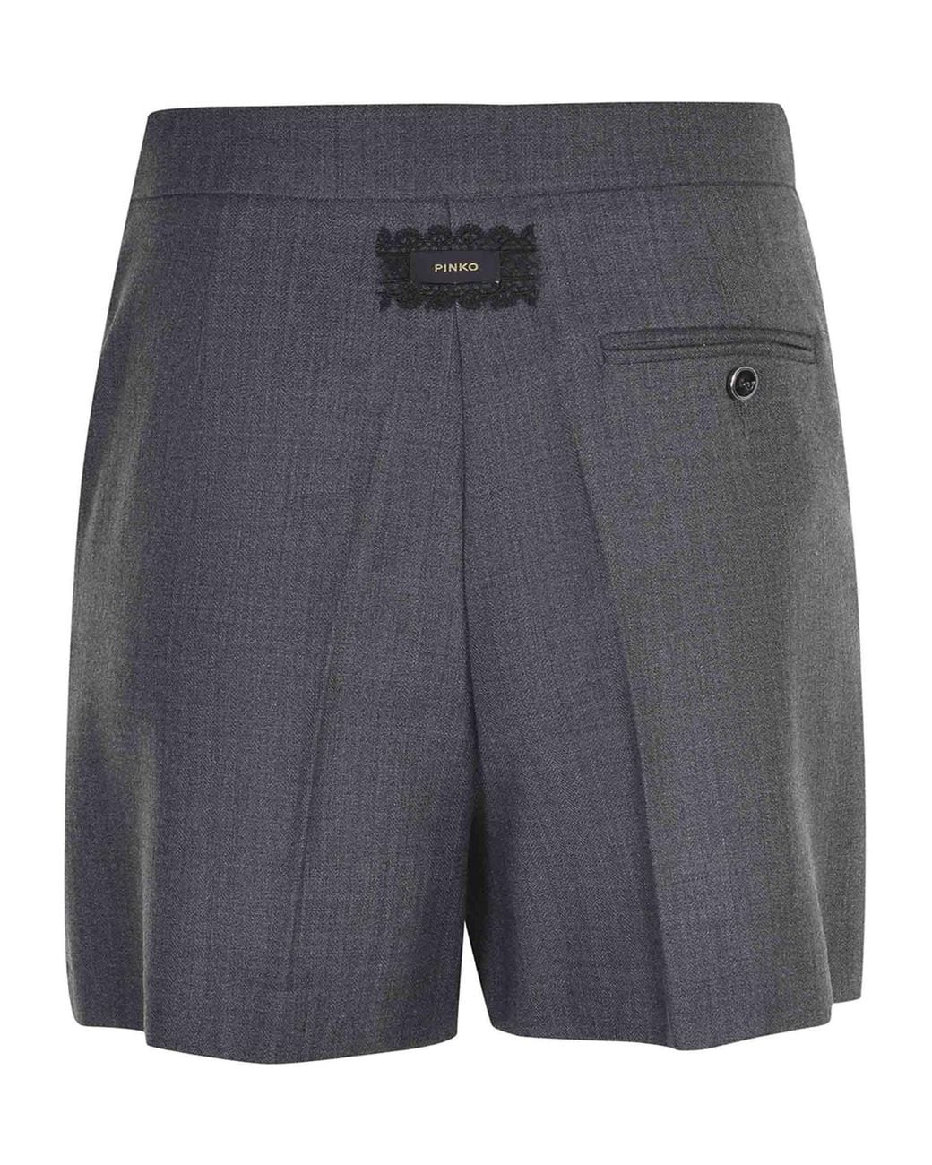 Pinko Blue Herringbone-Pattern Tailored Shorts
