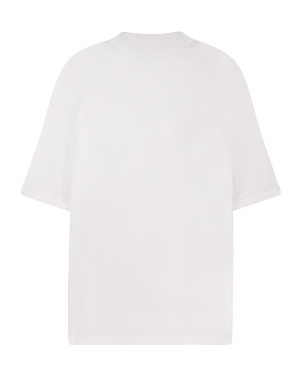 Brunello Cucinelli White Short Sleeved Mock Neck T-Shirt for men