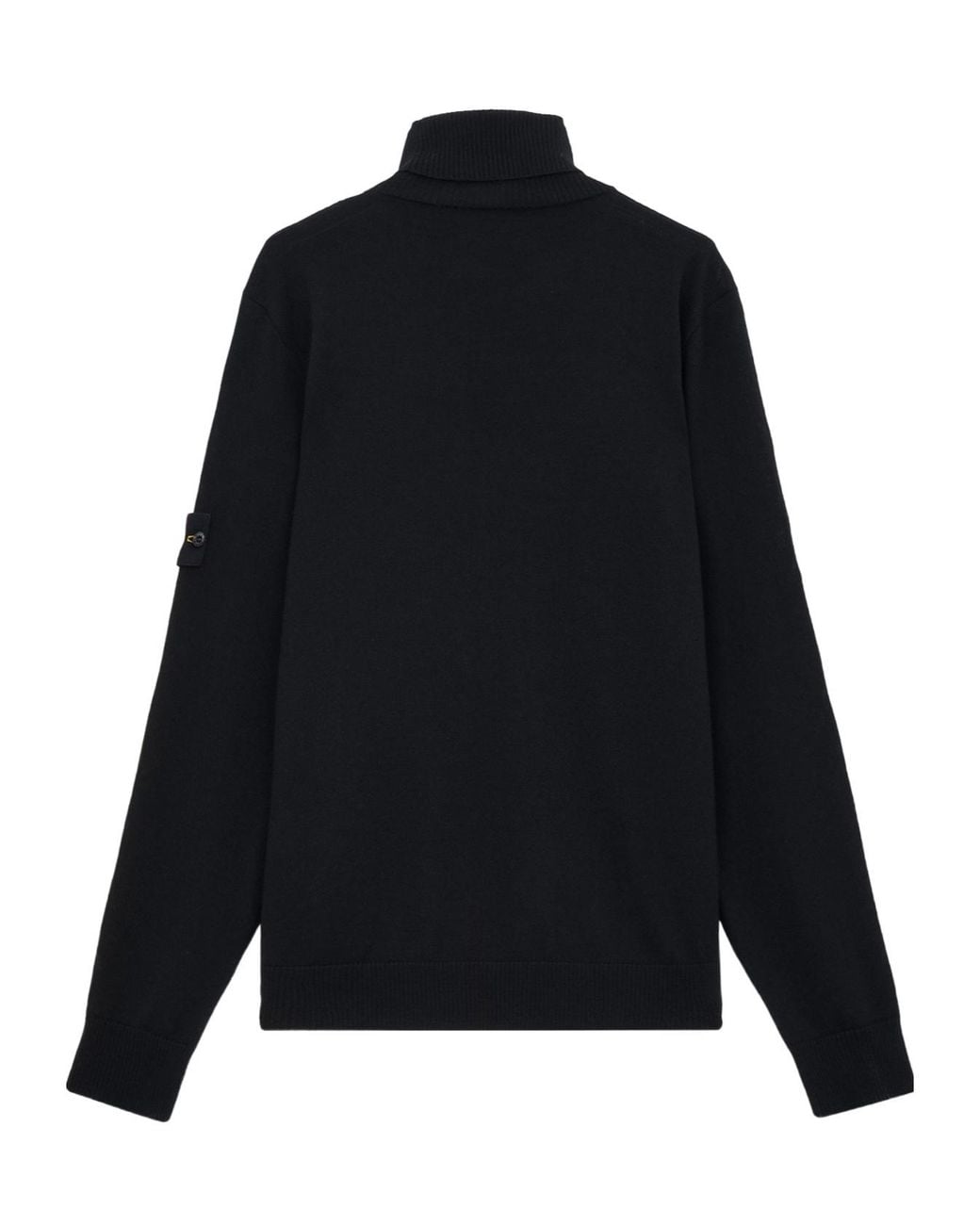 Stone Island Black Logo Patch Roll Neck Jumper for men