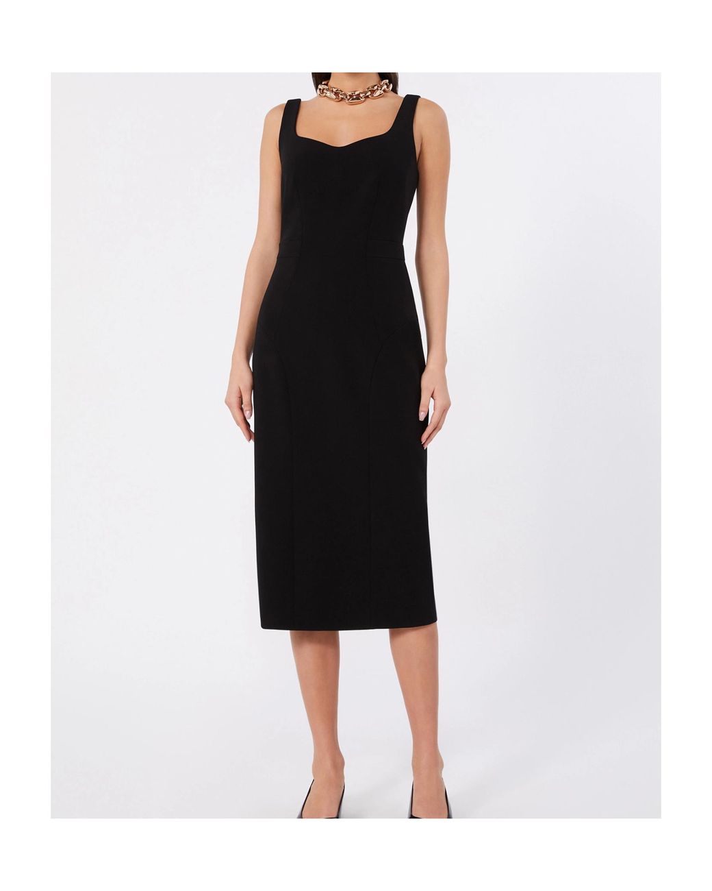 Max Mara Black Studio Mstsala Sweetheart Midi Dress