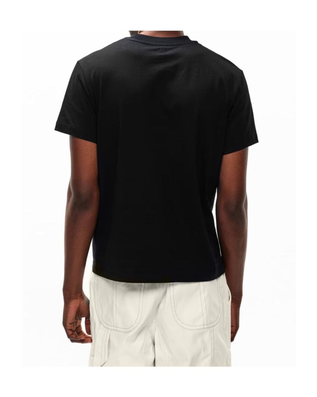 AMI Black Logo Short-Sleeved T-Shirt for men