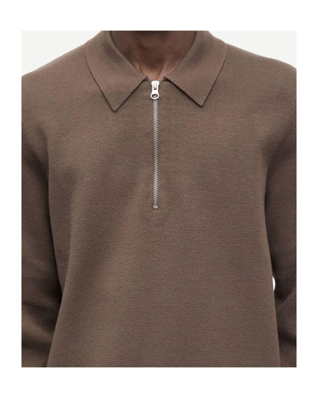 Samsøe & Samsøe Green Samsøe Samsøe Guna Zip Polo Knitted Sweater for men
