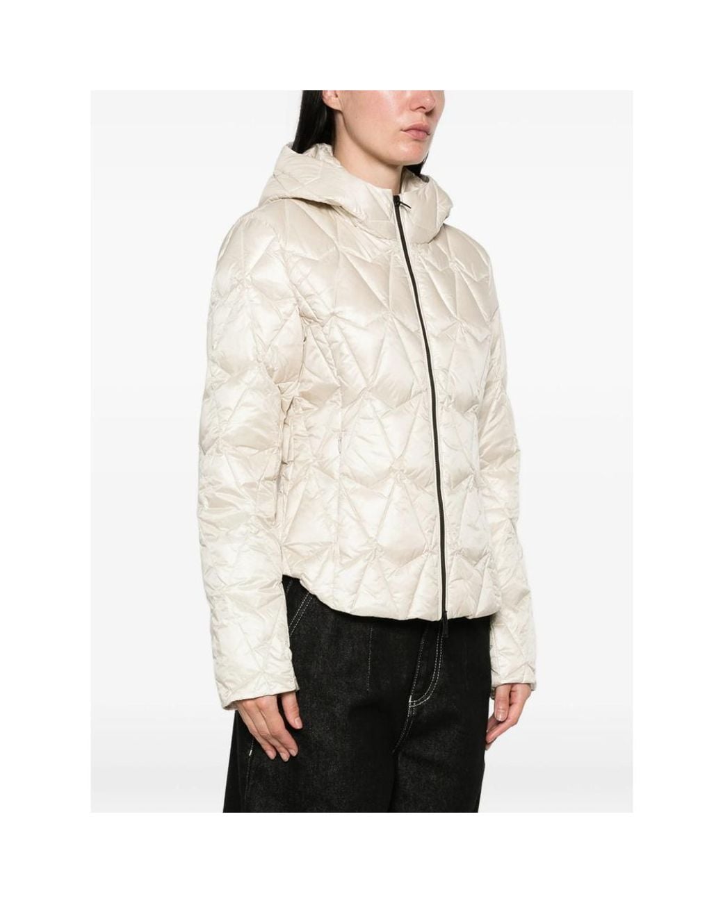 Moose Knuckles Natural Hooded Quilted Down Jacket