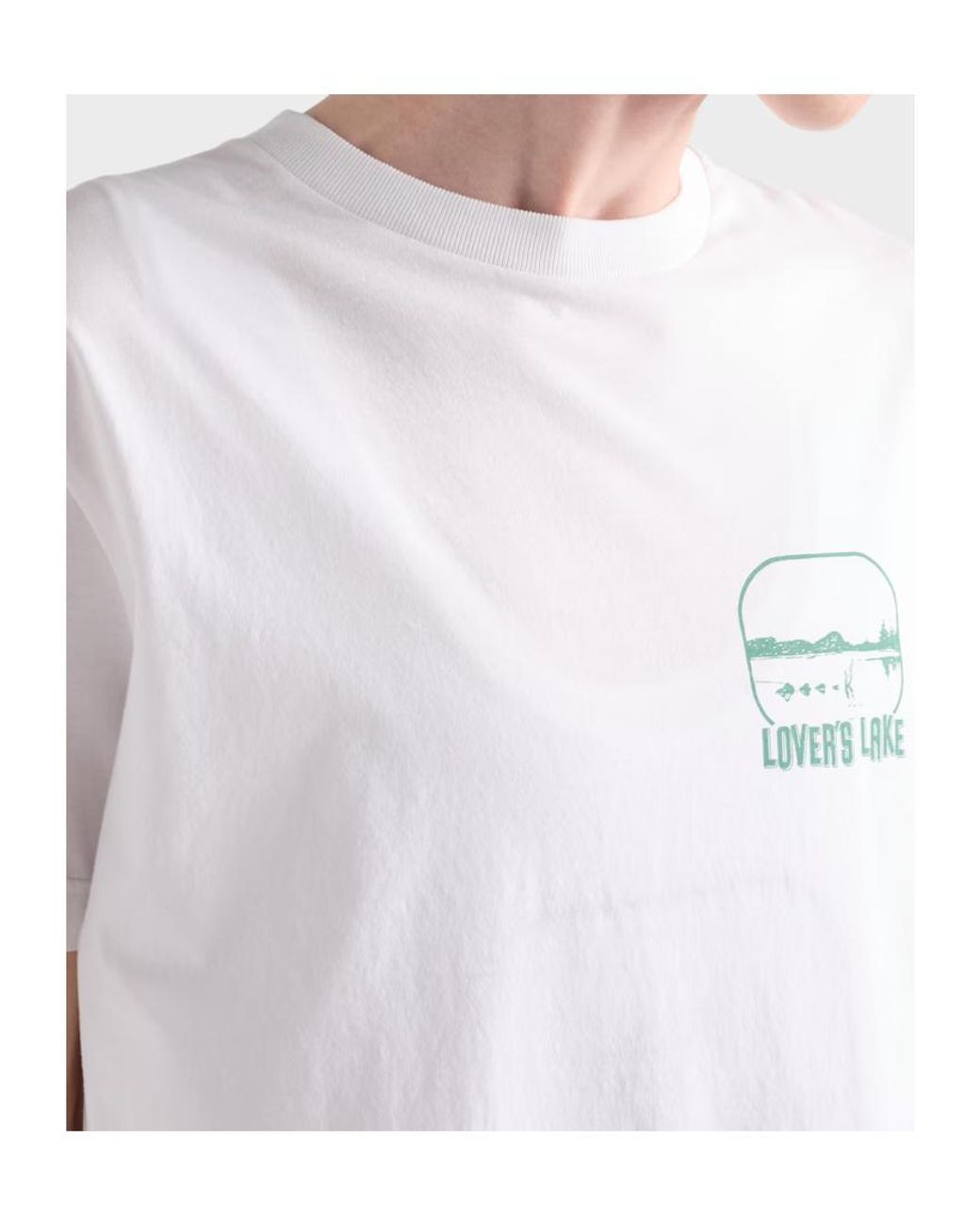 Prada White Graphic-Print T-Shirt for men