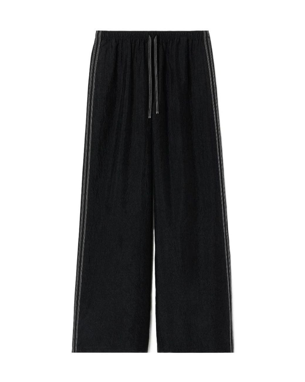 Filippa K Black Eve Draped Wide-Leg Pants