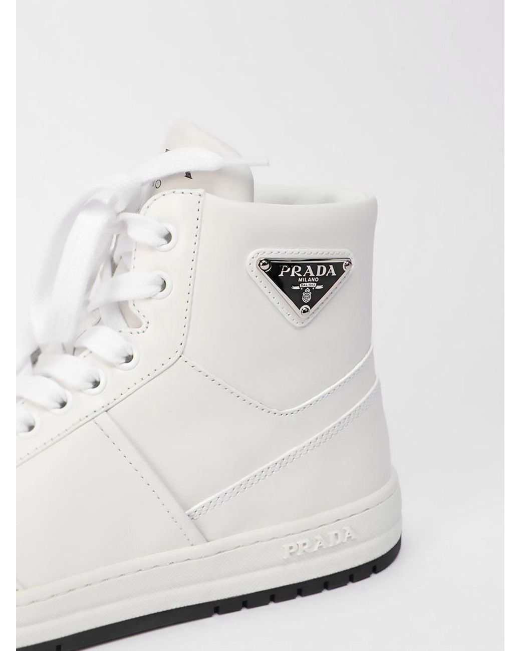 Prada White High-Top Leisure Sneakers