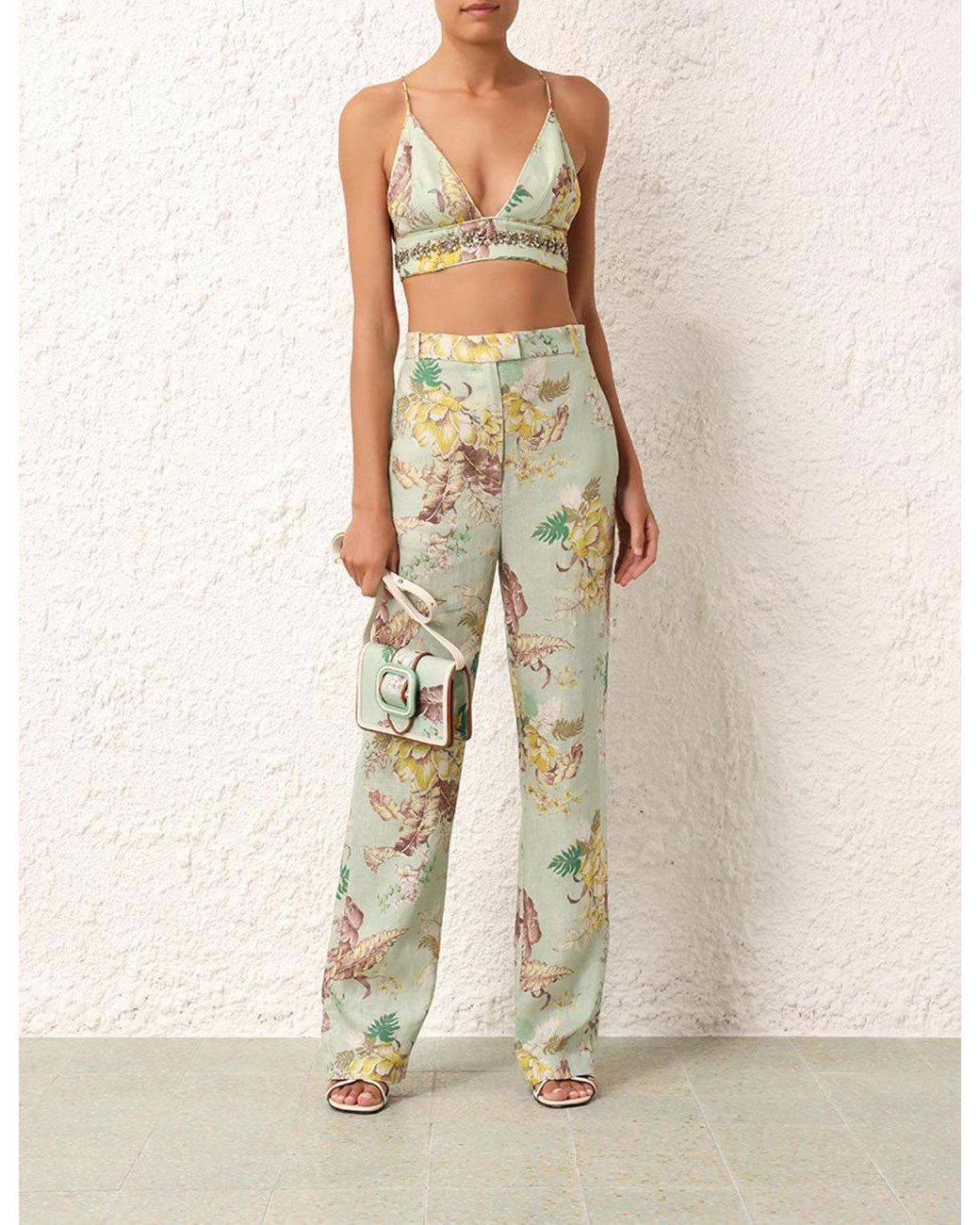 Zimmermann White Flower Straight Pants
