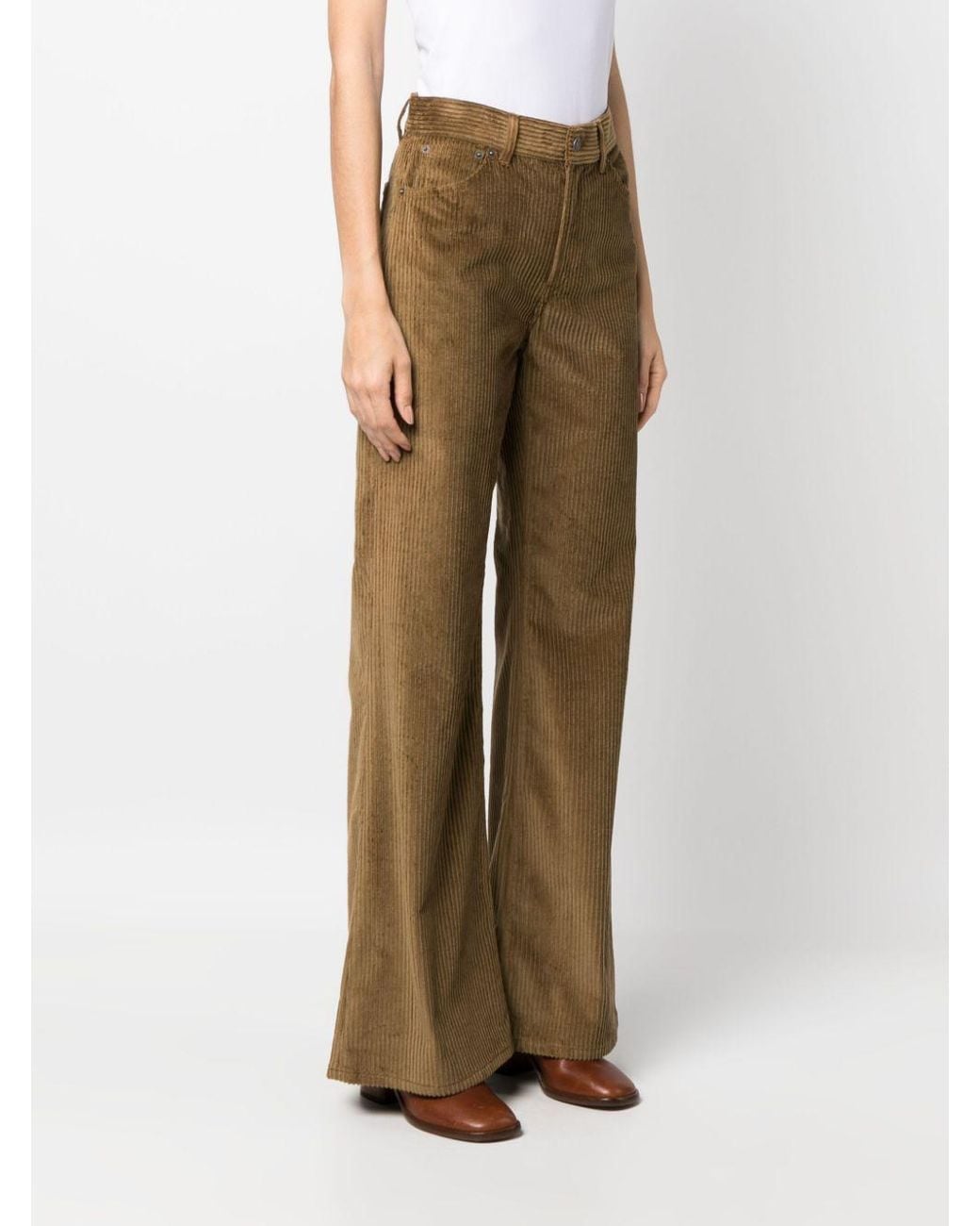 Dondup Natural Logo-Patch Corduroy Flared Trousers