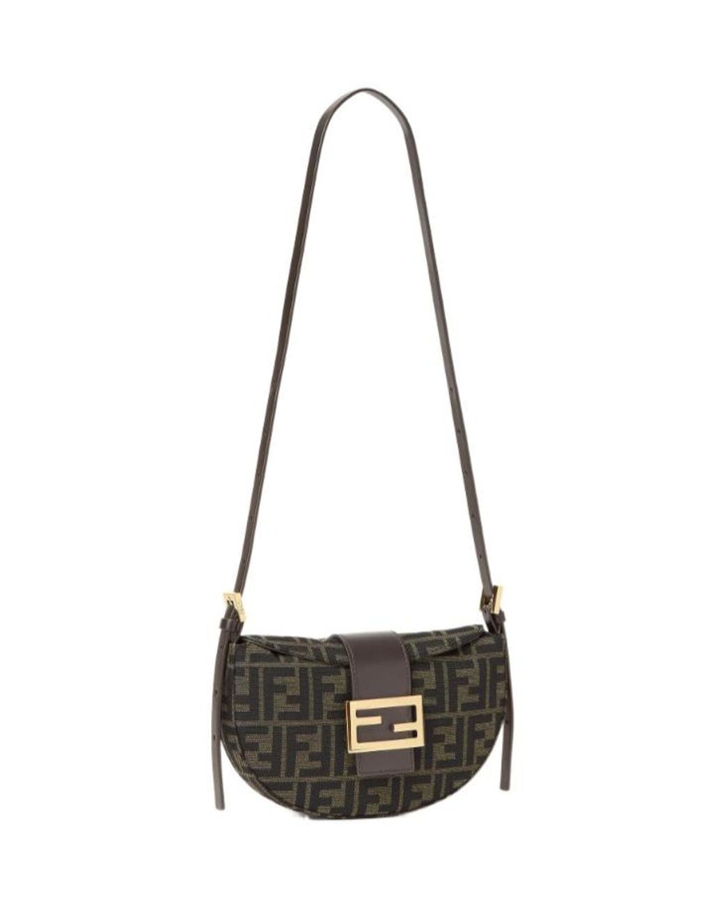 Fendi White Ff Zucca Jacquard And Leather Bag