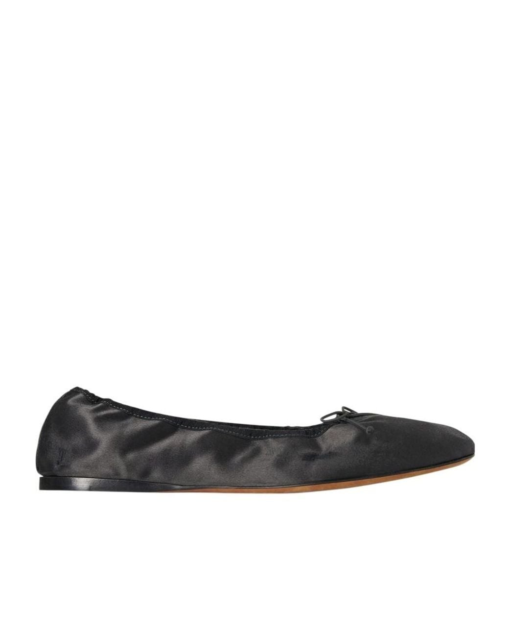 The Row Black Bow Detailed Slip-On Flat Shoes