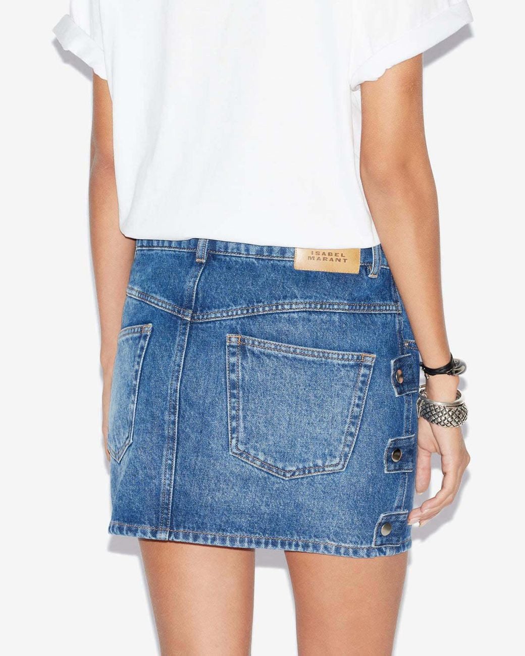 Isabel Marant Blue Isabel Marant Étoile Stessy Logo-Patch Denim Skirt