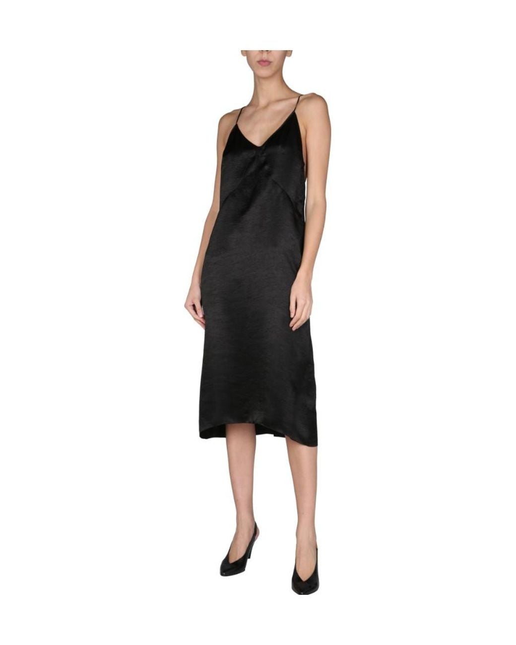 DSquared² Black Undervest V-Neck Midi Dress