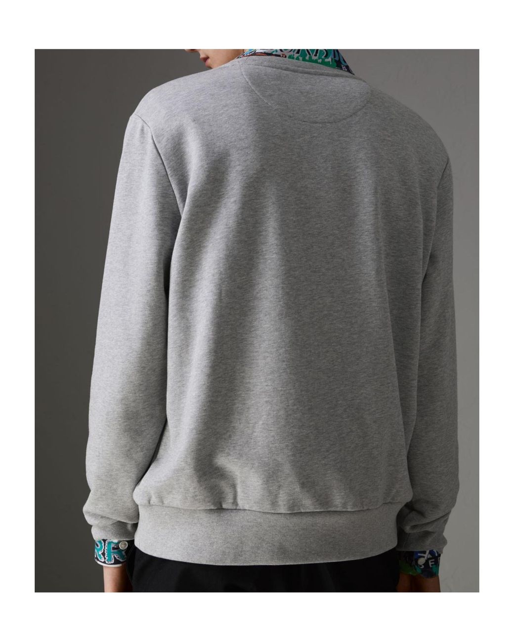 Burberry Gray Long-Sleeved Logo Sweater for men