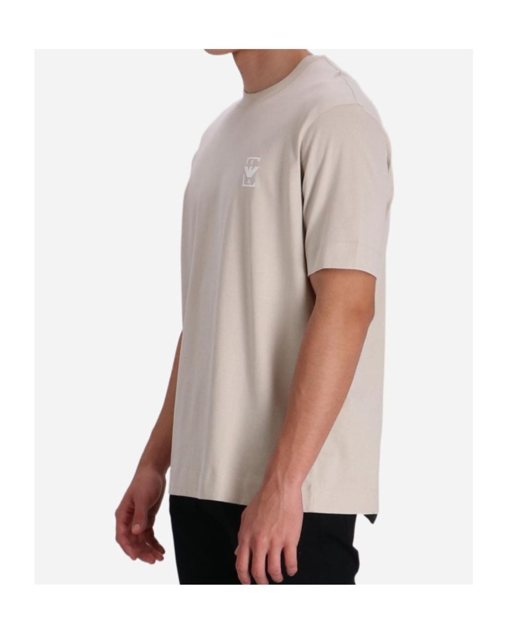 Emporio Armani White Logo-Print T-Shirt for men