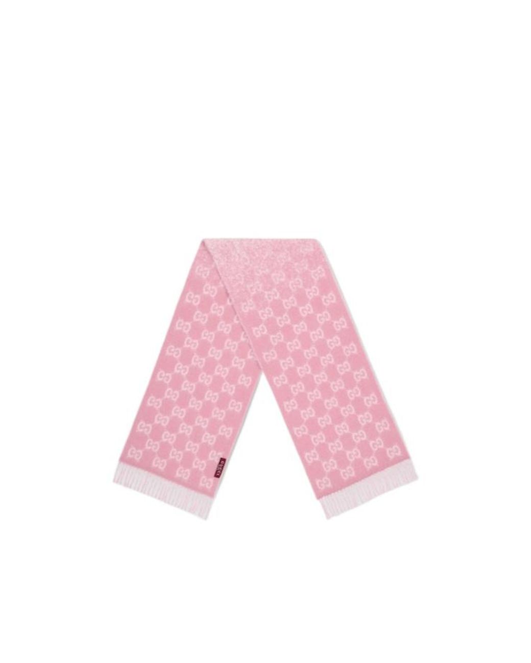 Gucci Pink Gg Alpaca Wool Blend Scarf
