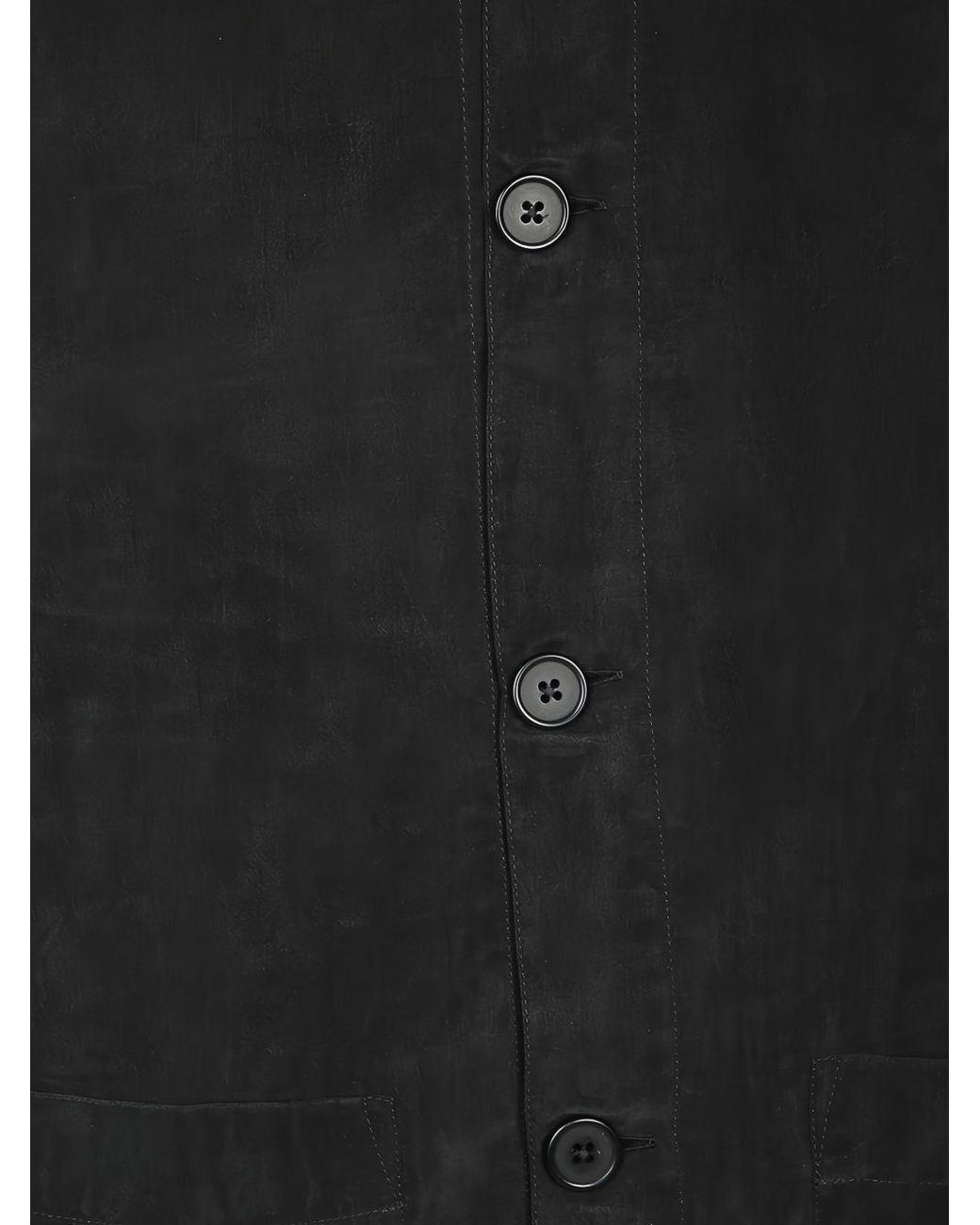 Officine Generale Black Officine Générale Stand-Collar Buttoned Jacket for men