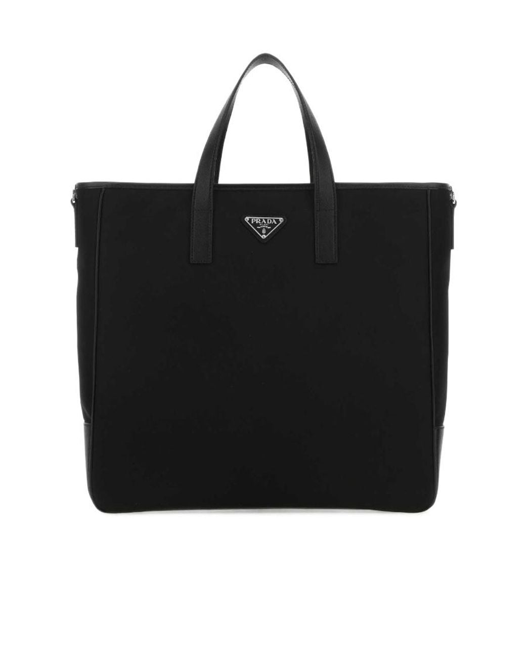 Prada Black Re-Nylon And Saffiano Leather Tote Bag for men