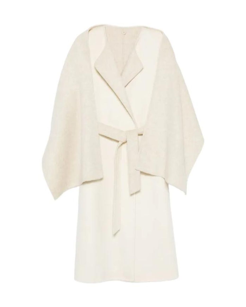 P.A.R.O.S.H. White Scarf Detailed Belted Coat