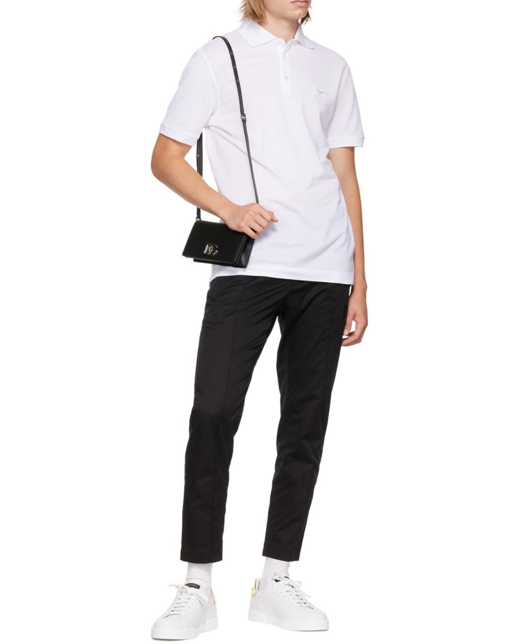 Dolce & Gabbana White Portofino Crest Sneakers for men