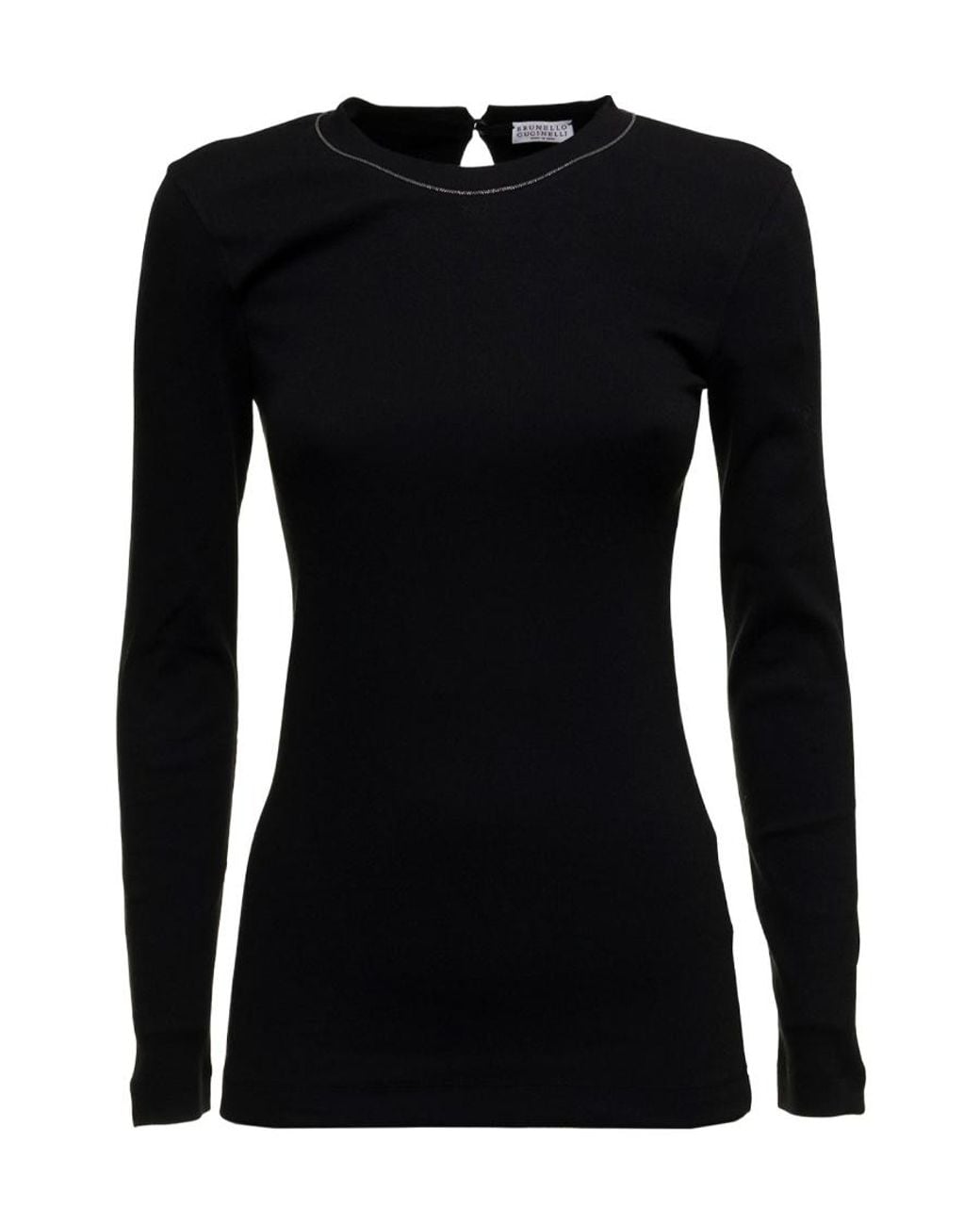 Brunello Cucinelli Black Embellished Knitted Jumper