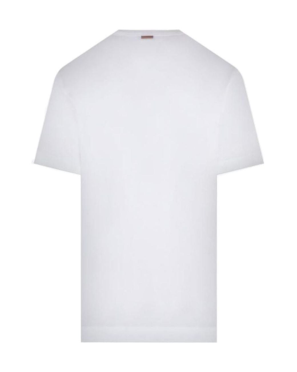 Zegna White Logo-Print Cotton T-Shirt for men