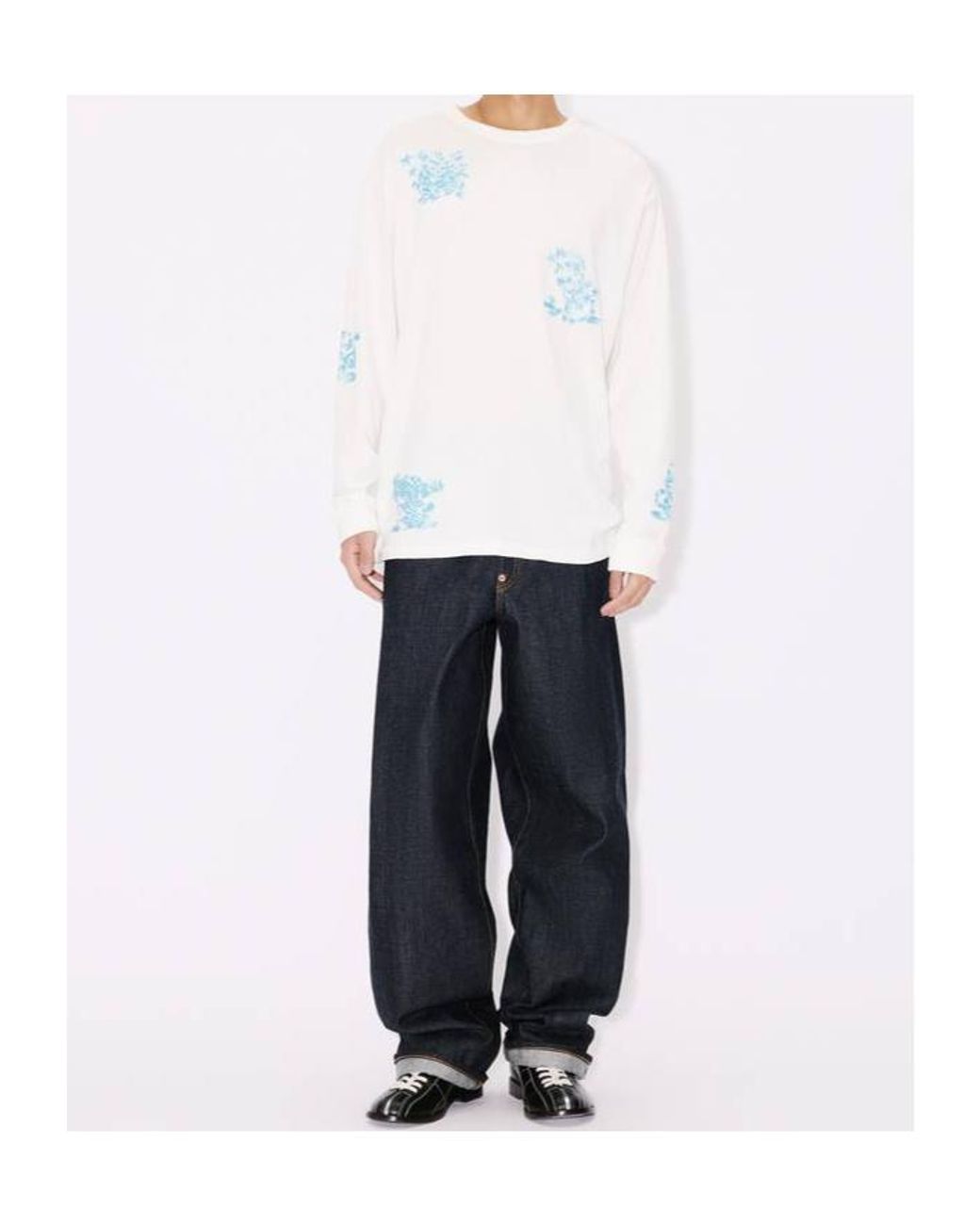 KENZO White Cartoon Print Long Sleeve T-Shirt for men