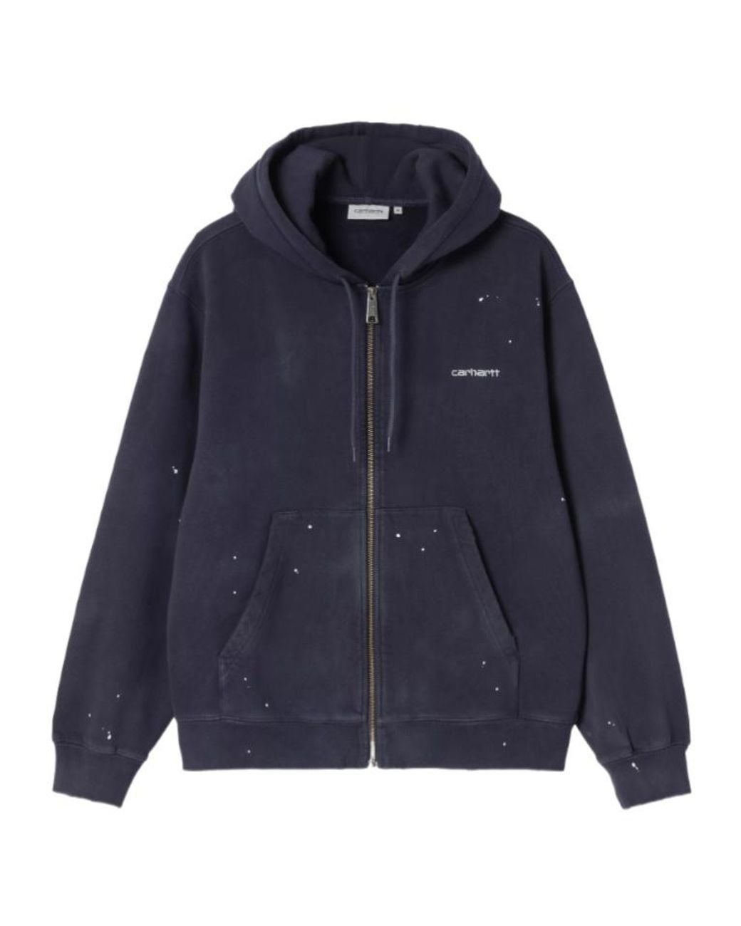 Carhartt Blue Paint-Splatter Zip-Up Hoodie for men
