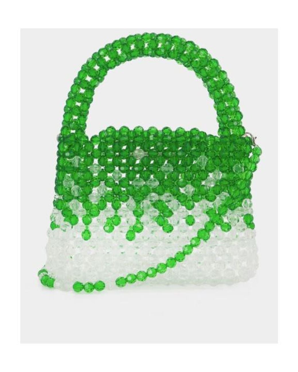 Germanier Green Bead-Embellished Top Handle Bag
