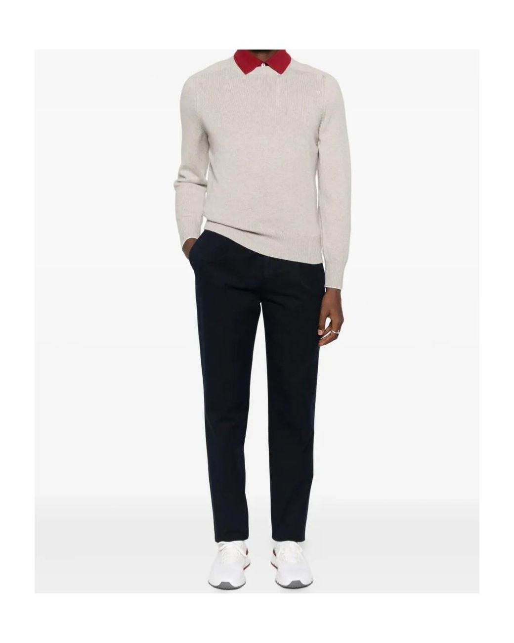 Brunello Cucinelli Blue Pleated Pants for men