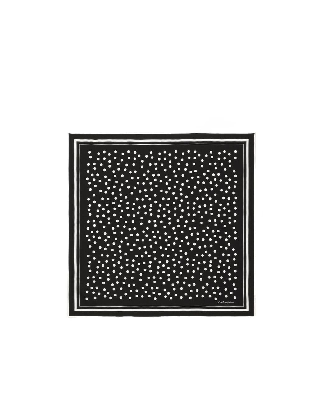 Dolce & Gabbana Black Polka-Dot Silk Scarf