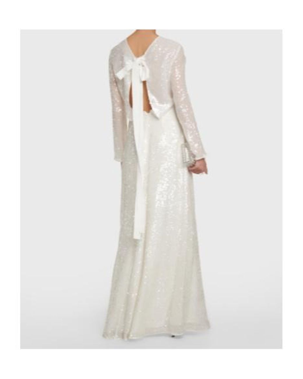 Erdem White Yoanna Sequined Gown