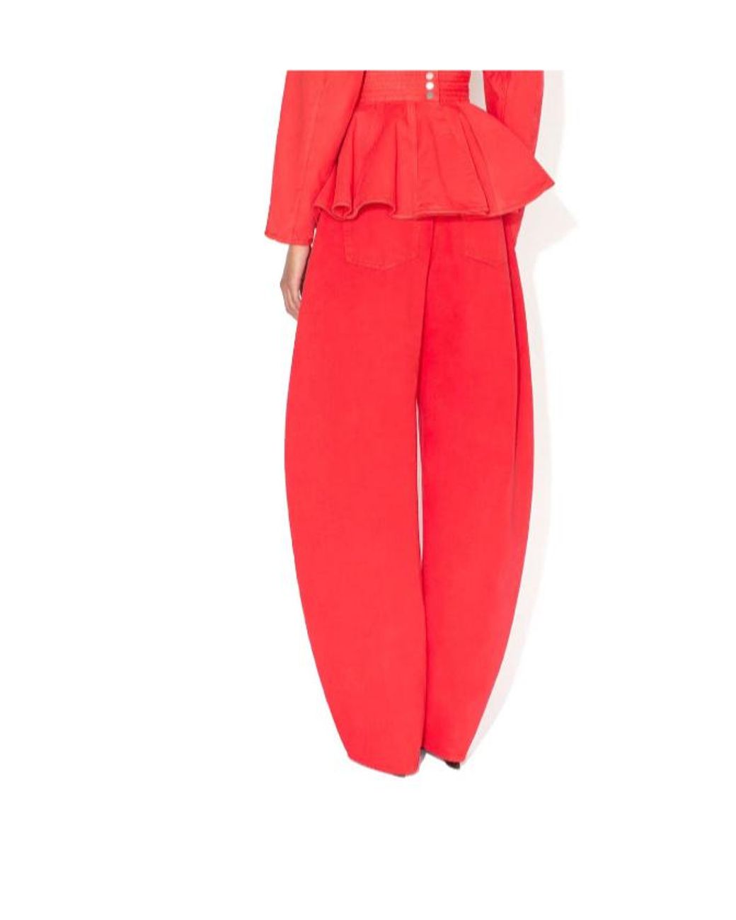 Alaïa Red Alaïa High-Rise Wide-Leg Pants