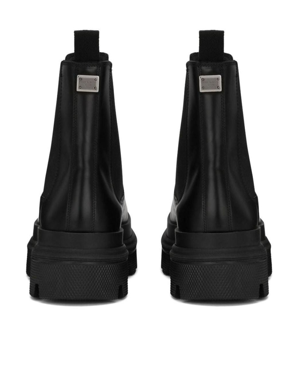 Dolce & Gabbana Black Brushed Calfskin Chelsea Boots for men