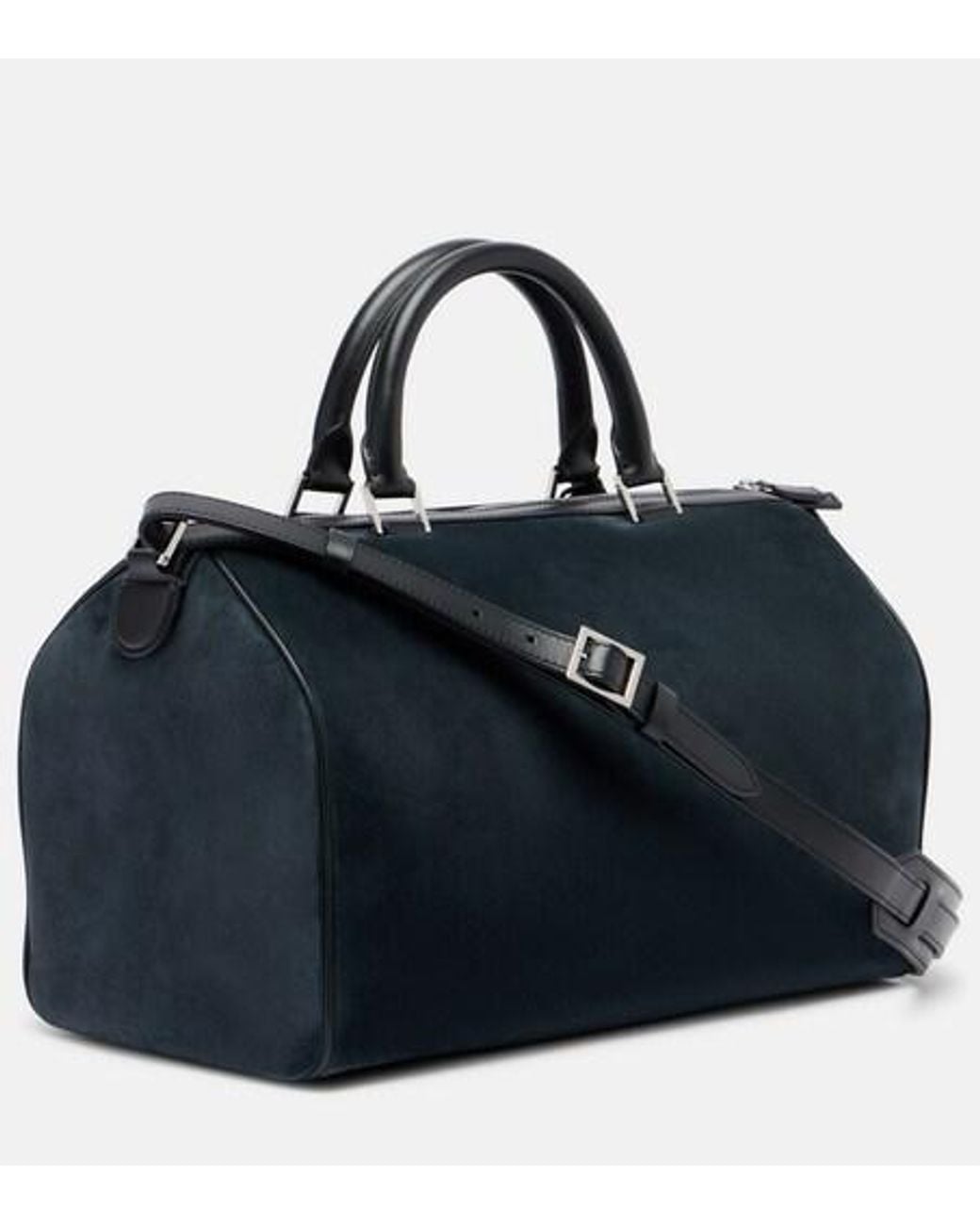 Magda Butrym Blue Varsovia Floral-Appliqué Suede Duffel Bag