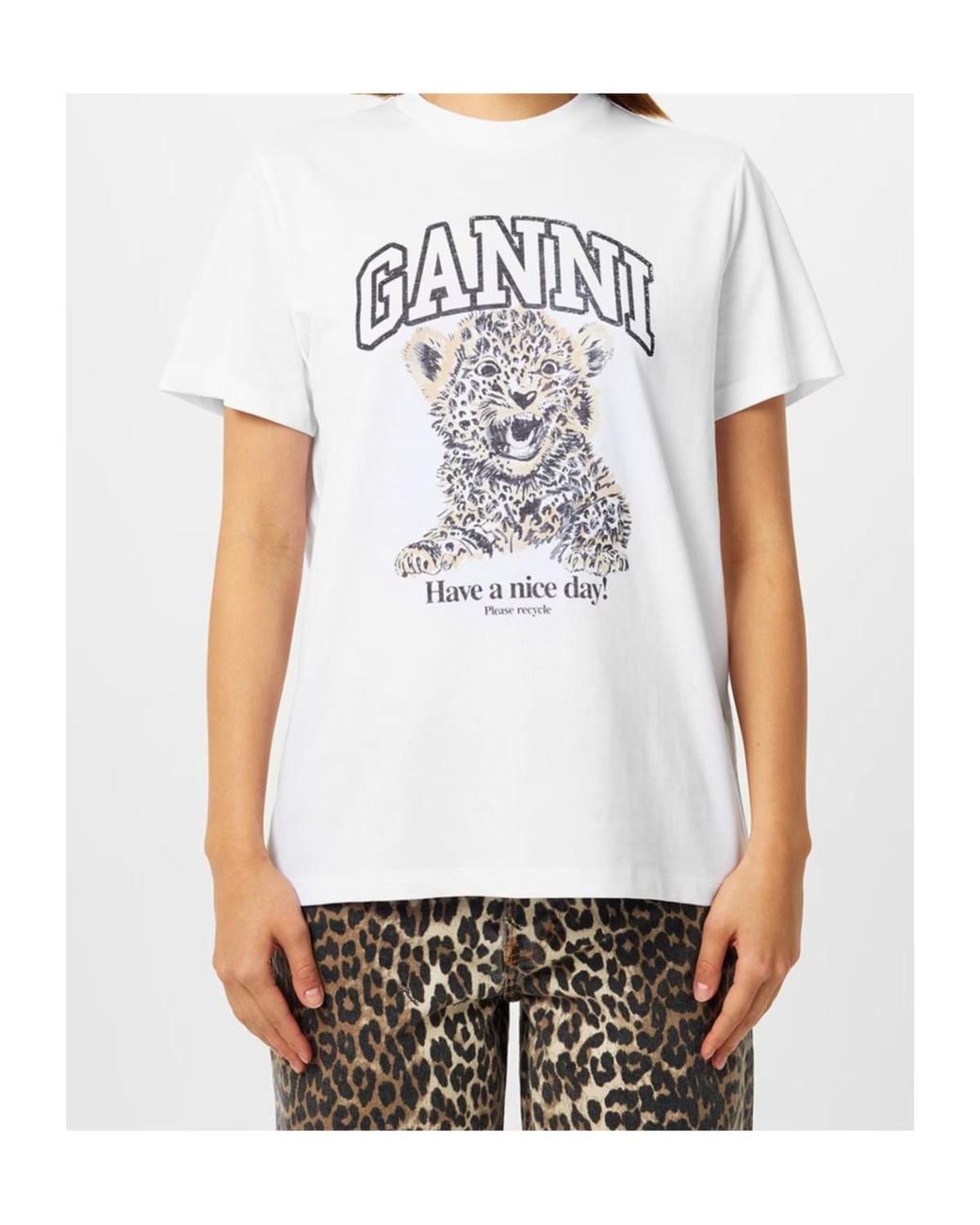 Ganni White Graphic T-Shirt