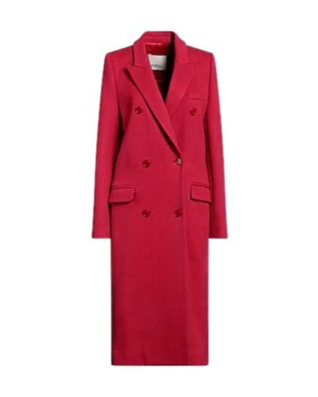 Isabel Marant Red Loose Double-Breasted Overcoat
