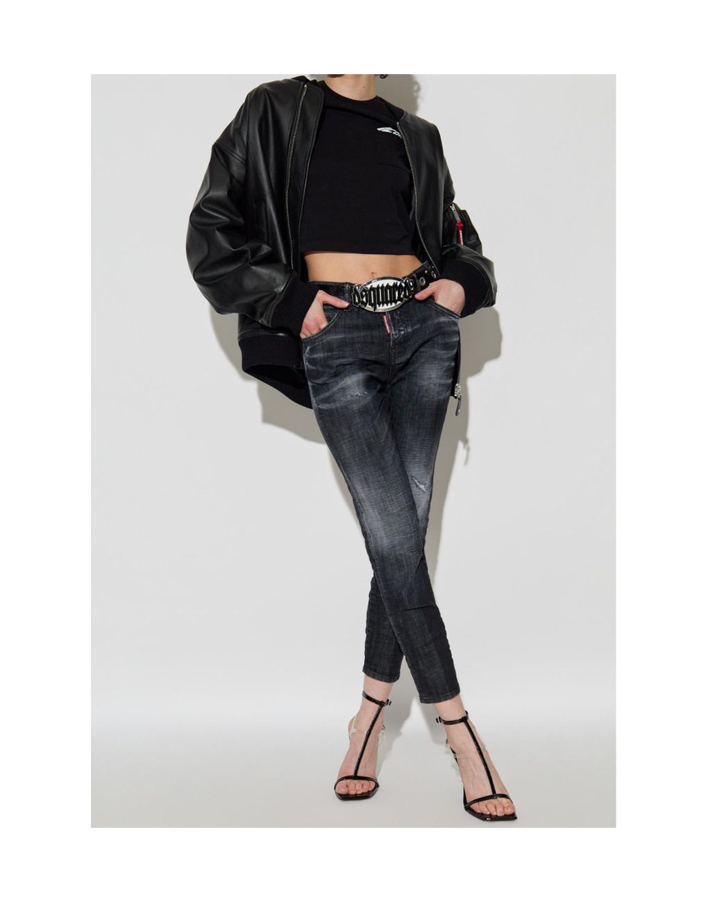 DSquared² Blue Logo Patch Slim-Fit Jeans