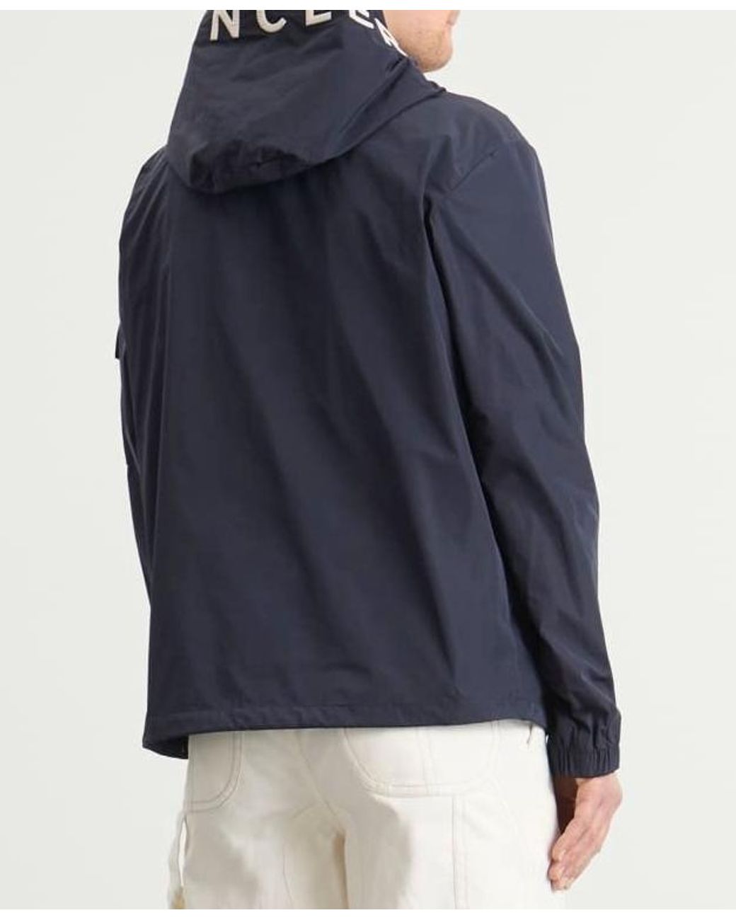Moncler Blue Sassiere Hooded Windbreaker Jacket for men