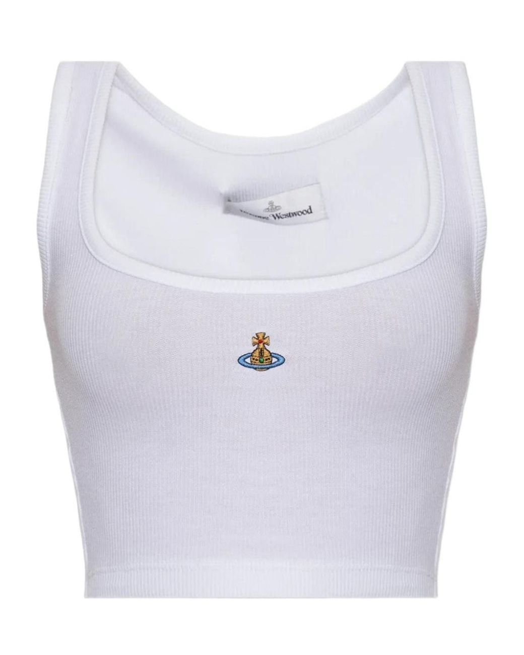 Vivienne Westwood Blue Cropped Logo Tank Top