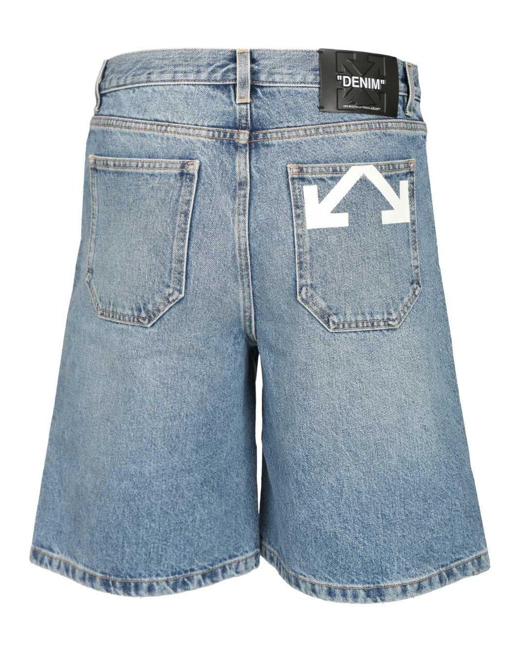 Off-White c/o Virgil Abloh Blue Half Arrow Denim Shorts for men