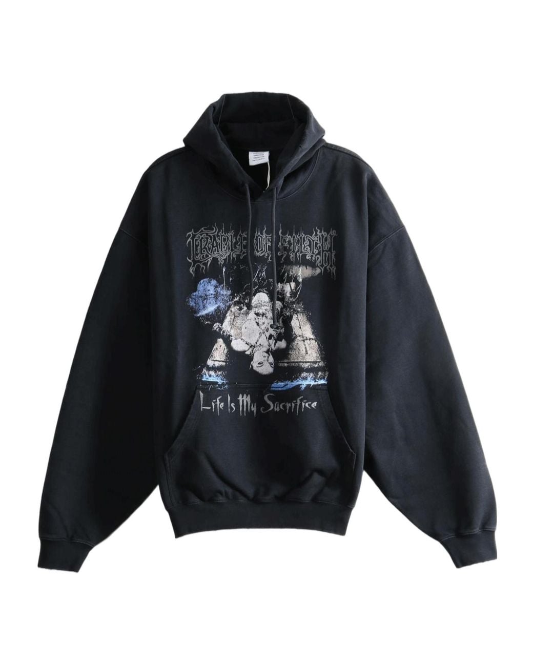 Vetements Blue Graphic Oversized Hoodie for men