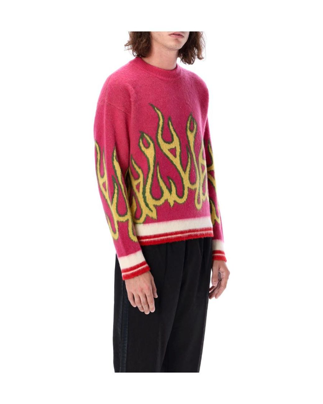 Palm Angels Red Burning Drop-Shoulder Jumper for men